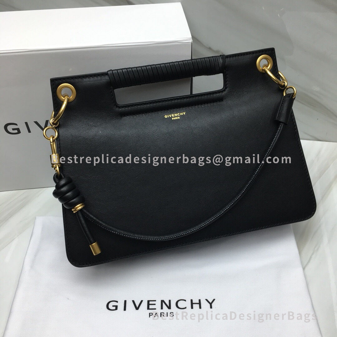 Givenchy Medium Whip Bag With Calfskin Contrasting Details Black GHW 29931-2